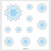 Blue Big Snowflake set Sticker (Vel)