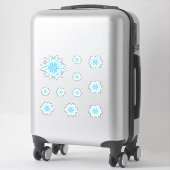 Blue Big Snowflake set Sticker (Koffer)