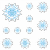Blue Big Snowflake set Sticker (Voorkant)