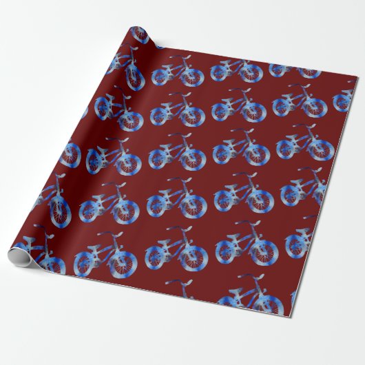 Blue Bike Cadeaupapier (Uitgerold)