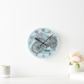 Blue Bike clock Ronde Klok (Huis)