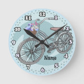 Blue Bike clock Ronde Klok (Voorkant)