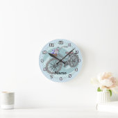 Blue Bike  Clock Ronde Klok (Huis)