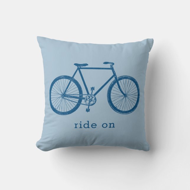 Blue Bike Cycling Gift Kussen (Voorkant)