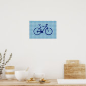 blue bike ~ dots poster (Keuken)