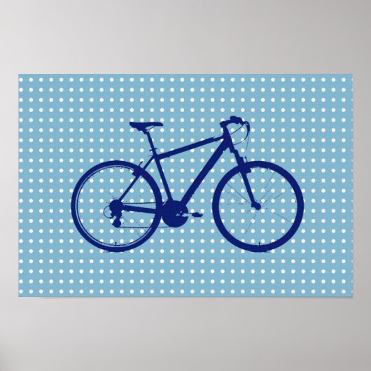 blue bike ~ dots poster (Voorkant)