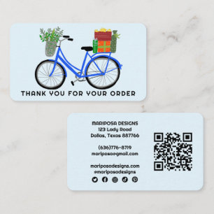 Blue Bike Gifts Klantenbestelling Dank u QR-code Visitekaartje