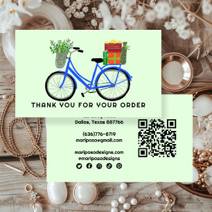 Blue Bike Gifts Klantenbestelling Dank u QR-code Visitekaartje