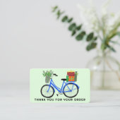 Blue Bike Gifts Klantenbestelling Dank u QR-code Visitekaartje (Staand voorkant)
