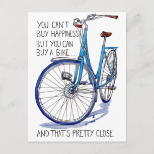 Blue Bike Happiness Card Briefkaart