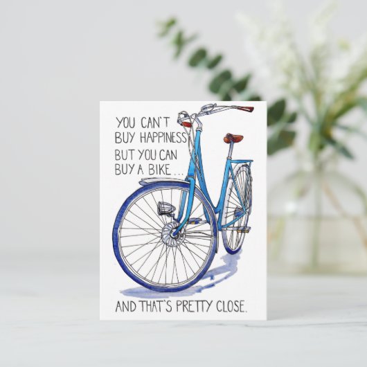 Blue Bike Happiness kaart (Staand voorkant)