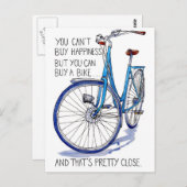 Blue Bike Happiness kaart (Voorkant / Achterkant)