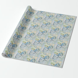 Blue Bike met Daisies Cadeaupapier