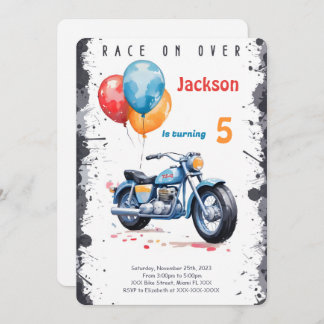 Blue Bike Verjaardag Kaart