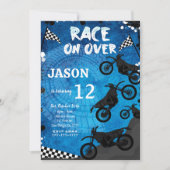 Blue Bike verjaardagsuitnodiging Kaart (Voorkant)