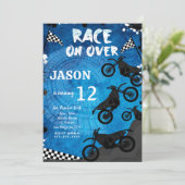 Blue Bike verjaardagsuitnodiging Kaart (Staand voorkant)