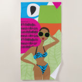 Blue Bikini Beach Towel Strandlaken (Voorkant)