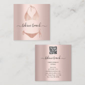 Blue Bikini Lingerie Beach Costume Onderkleding Wi Vierkante Visitekaartje (Voorkant / Achterkant)