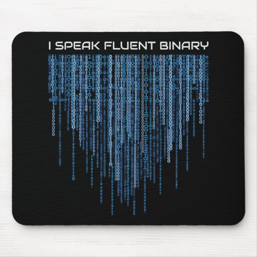 Blue Binary Code Muismat (Voorkant)