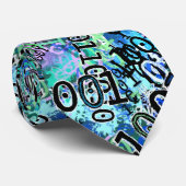 Blue Binary Code Nerdy Stropdas (Opgerold)