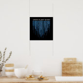 Blue Binary Code Poster (Keuken)