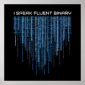 Blue Binary Code Poster (Voorkant)