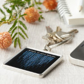 Blue Binary Code Sleutelhanger (Zijkant)