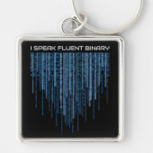 Blue Binary Code Sleutelhanger (Voorkant)