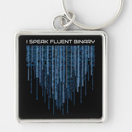 Blue Binary Code Sleutelhanger (Voorkant)