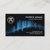 Blue Binary Code Sound Wave Data Scientist Visitekaartje (Voorkant)