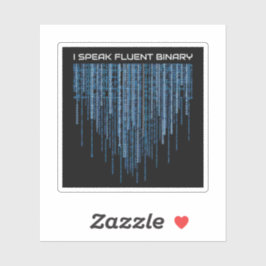 Blue Binary Code Sticker