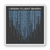 Blue Binary Code Sticker (Voorkant)