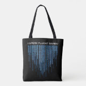 Blue Binary Code Tote Bag (Achterkant)