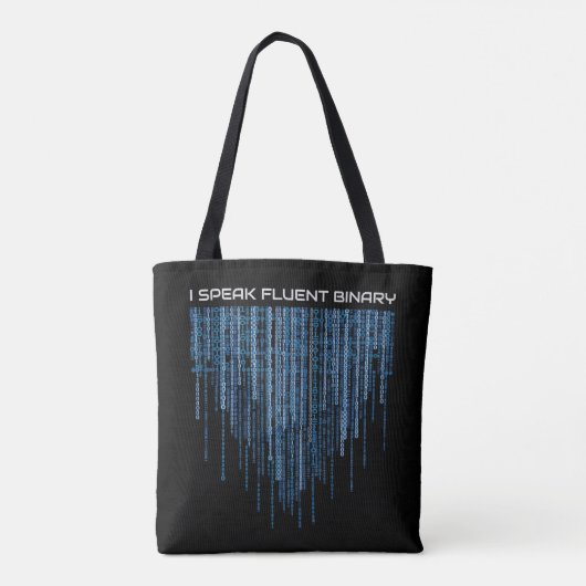 Blue Binary Code Tote Bag (Achterkant)