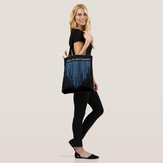 Blue Binary Code Tote Bag (Op model)