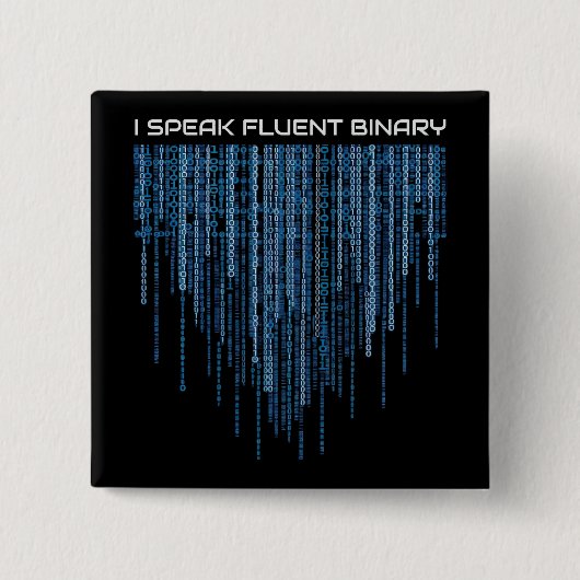 Blue Binary Code Vierkante Button 5,1 Cm (Voorkant)