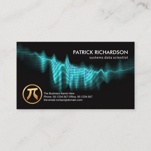 Blue Binary Codes Digital Wave Data Scientist Visitekaartje (Voorkant)