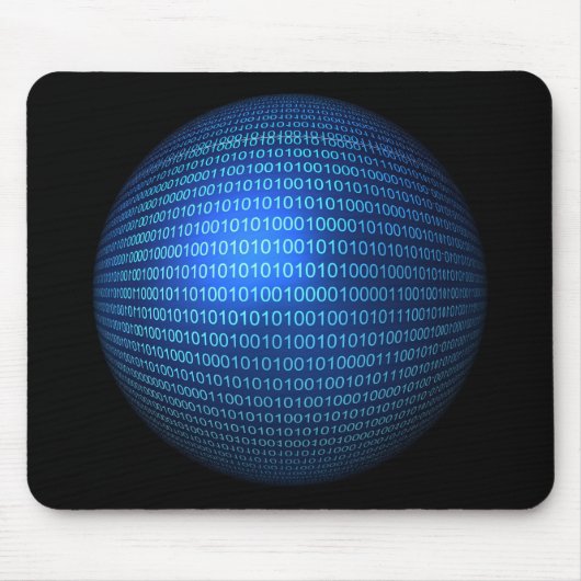 Blue Binary Logic Mousepad Muismat (Voorkant)