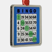 Blue BINGO Kaart | Kerstmis van BINGO Lover Metalen Ornament (Rechts)