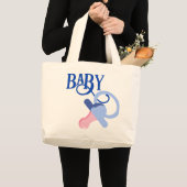 BLUE BINKY, BABY SHOWER GROTE TOTE BAG (Voorkant (product))