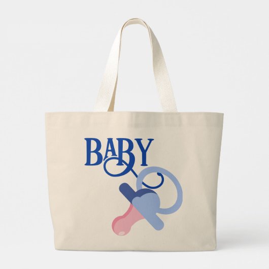 BLUE BINKY, BABY SHOWER GROTE TOTE BAG (Achterkant)
