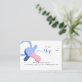 BLUE BINKY, BABY SHOWER RSVP Behuizing Kaart (Staand voorkant)