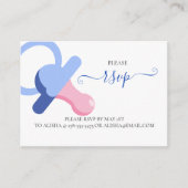 BLUE BINKY, BABY SHOWER RSVP Behuizing Kaart (Voorkant)
