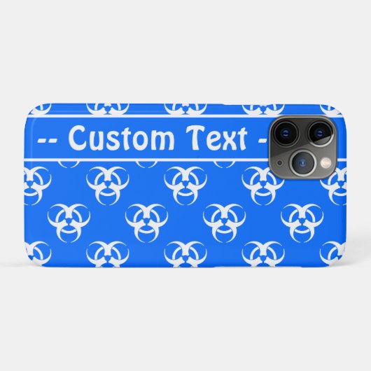 Blue Biohazard Symbol Phone Case met aangepaste te (Achterkant (horizontaal))