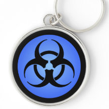 Blue Biohazard Symbol Sleutelhanger