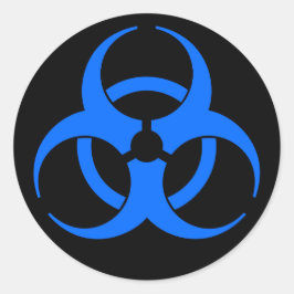 Blue Biohazard Symbol Sticker