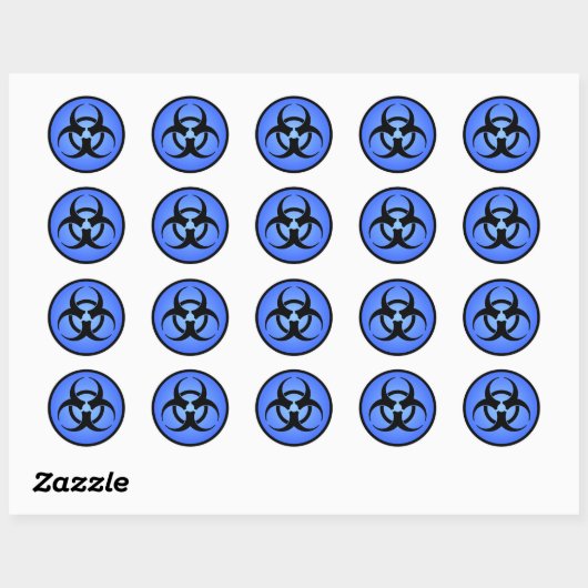 Blue Biohazard Symbol Sticker (Vel)