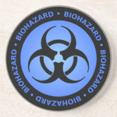 Blue Biohazard Warning Onderzetter (Voorkant)