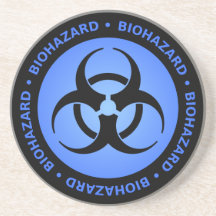 Blue Biohazard Warning Onderzetter