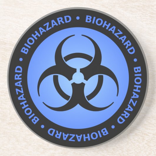 Blue Biohazard Warning Onderzetter (Voorkant)